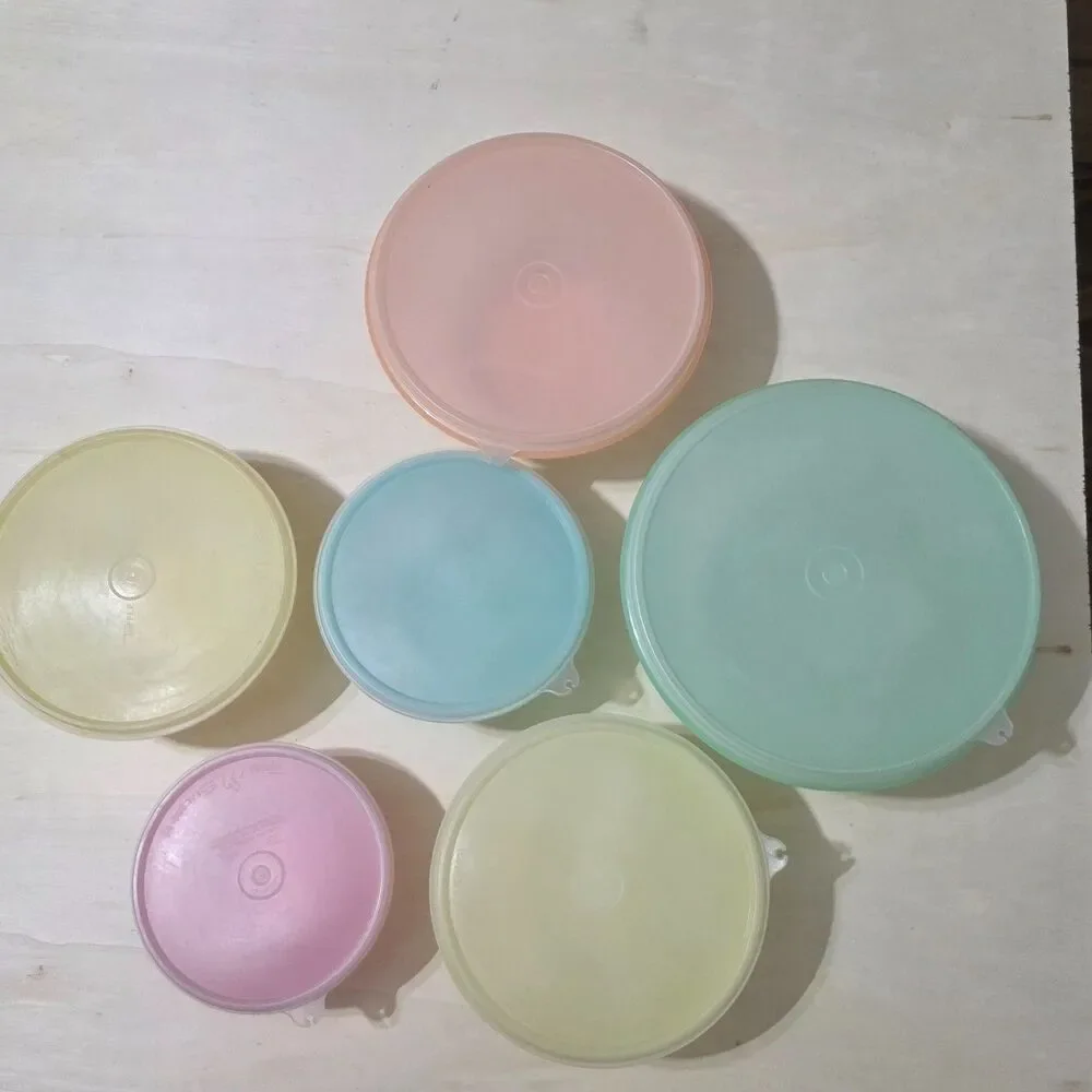 Vintage Tupperware Wonderlier Nesting Bowls Set 6 Pastel Colors w/ Lids